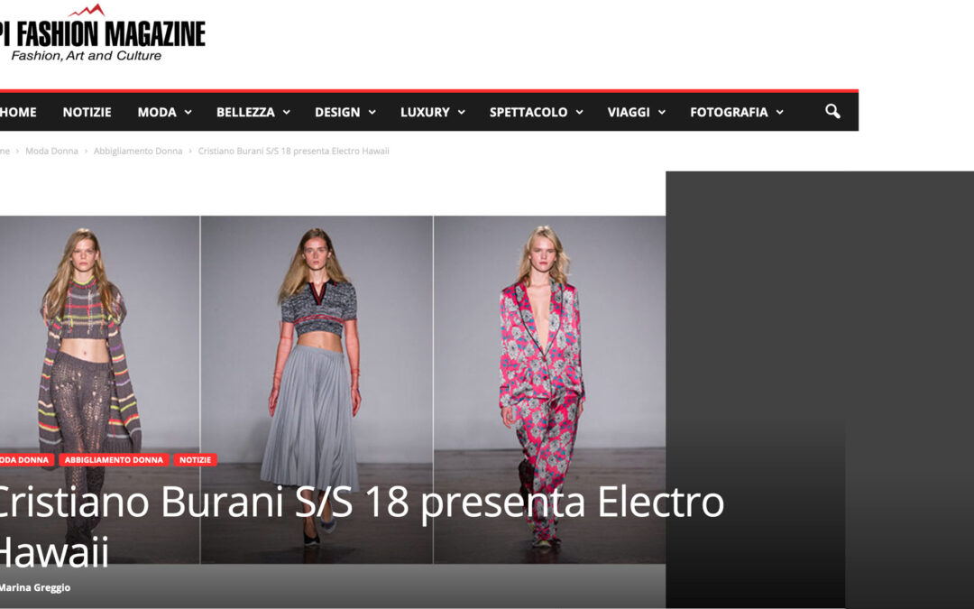 Cristiano Burani S/S 18 presenta Electro Hawaii